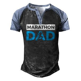 Marathon Dad Sport Running Fathers Day Men's Henley Raglan T-Shirt | Mazezy