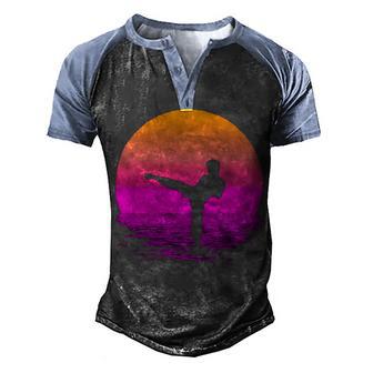 Martial Arts Womens Silhouette Retro 169 Shirt Men's Henley Shirt Raglan Sleeve 3D Print T-shirt | Favorety DE