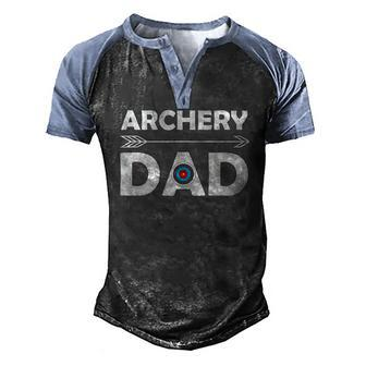 Matching Family Archery Dad Arrow Target Team Photo Men's Henley Raglan T-Shirt | Mazezy