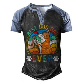 Mens Corgi Best Dog Dad Ever Gifts Dog Lover Men's Henley Shirt Raglan Sleeve 3D Print T-shirt - Monsterry UK