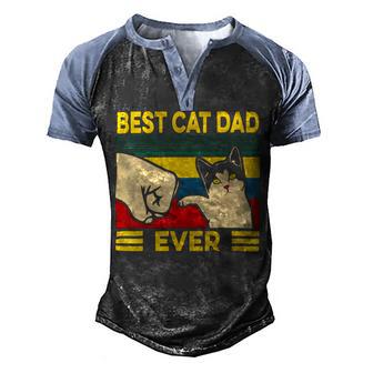 Mens Vintage Best Cat Dad Ever Bump Fit 240 Shirt Men's Henley Shirt Raglan Sleeve 3D Print T-shirt | Favorety AU