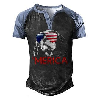 Merica Cavalier King Charles Spaniel American Flag Men's Henley Raglan T-Shirt | Mazezy