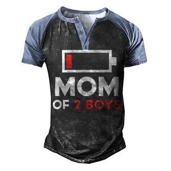 Mom Of 2 Boys Shirt From Son Mothers Day Birthday Women Active 154 Trending Shirt Men's Henley Shirt Raglan Sleeve 3D Print T-shirt | Favorety