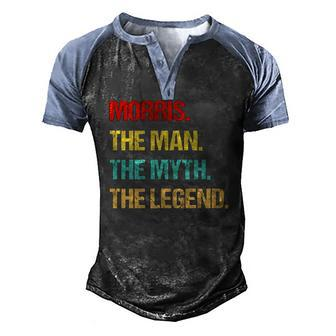 Mens Morris The Man The Myth The Legend Men's Henley Raglan T-Shirt | Mazezy