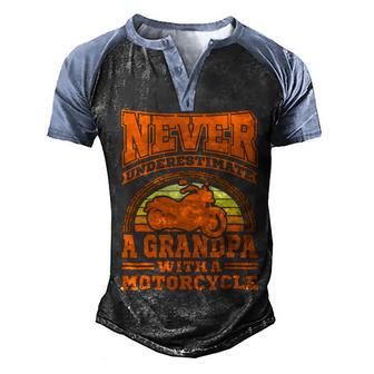 Motorcycle Grandpa Biker S Funny 499 Shirt Men's Henley Shirt Raglan Sleeve 3D Print T-shirt | Favorety CA