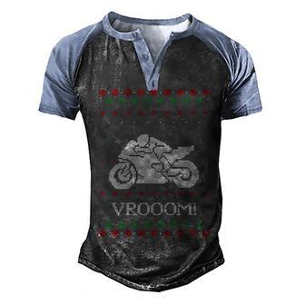 Motorcycle Ugly Christmaser Xmas 471 Shirt Men's Henley Shirt Raglan Sleeve 3D Print T-shirt | Favorety UK