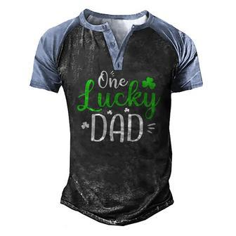 One Lucky Dad St Patricks Day Daddy Men's Henley Raglan T-Shirt | Mazezy