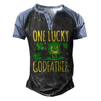One Lucky Godfather St Patricks Day Lucky Godfather Men's Henley Raglan T-Shirt | Mazezy