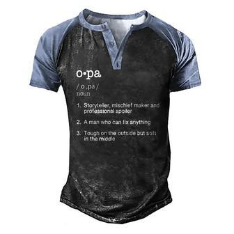 Opa Definition Fathers Day Present Men's Henley Raglan T-Shirt | Mazezy