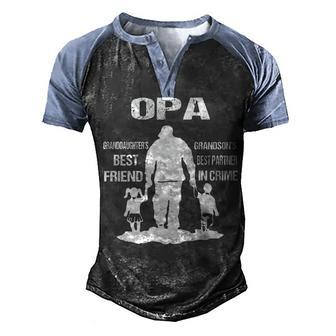 Opa Grandpa Gift Opa Best Friend Best Partner In Crime Men's Henley Shirt Raglan Sleeve 3D Print T-shirt - Seseable