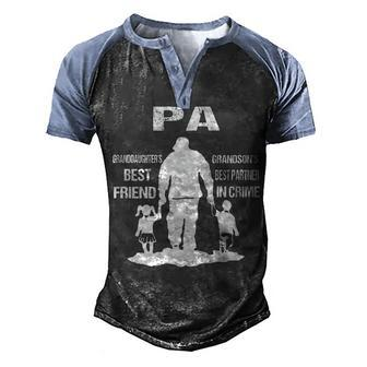 Pa Grandpa Gift Pa Best Friend Best Partner In Crime Men's Henley Shirt Raglan Sleeve 3D Print T-shirt - Seseable