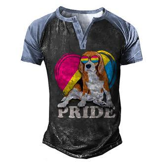 Pansexual Beagle Rainbow Heart Pride Lgbt Dog Lover 56 Beagle Dog Men's Henley Shirt Raglan Sleeve 3D Print T-shirt - Seseable