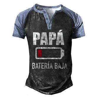 Mens Papá Batería Baja Para Día Del Padre Men's Henley Raglan T-Shirt | Mazezy