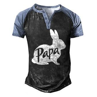 Mens Papa Bunny Rabbit Father Daddy Dad Grandpa Easter Men's Henley Raglan T-Shirt | Mazezy