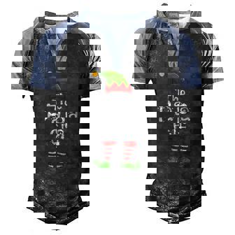 The Papa Elf Matching Family Group Christmas Party Pajama Men's Henley Raglan T-Shirt | Mazezy