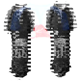 Papa Santa Hat Christmas Family Matching Pajamas Xmas Men's Henley Raglan T-Shirt | Mazezy