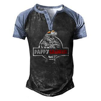 Pappysaurus Fathers Day rex Daddy Saurus Men's Henley Raglan T-Shirt | Mazezy
