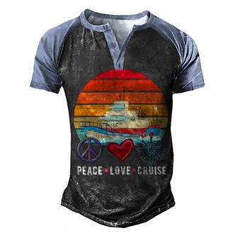 Peace Love Cruising Family Cruise Vacation Matching Gift V2 Men's Henley Shirt Raglan Sleeve 3D Print T-shirt | Favorety