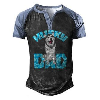 Pet Daddy Dog Lover Father Husky Dad Husky Men's Henley Raglan T-Shirt | Mazezy