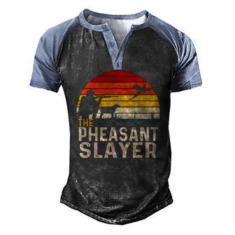 The Pheasant Slayer Pheasant Hunting Bird Hunter Men's Henley Raglan T-Shirt | Mazezy