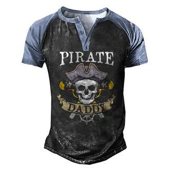 Pirate Daddy Matching Family Dad Men's Henley Raglan T-Shirt | Mazezy