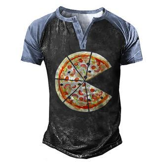 Pizza Pie And Slice Dad And Son Matching Pizza Father’S Day Men's Henley Shirt Raglan Sleeve 3D Print T-shirt - Seseable