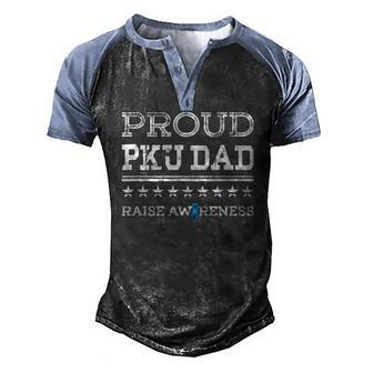 Mens Pku Awareness Proud Dad Stars & Stripes For Men Men's Henley Raglan T-Shirt | Mazezy