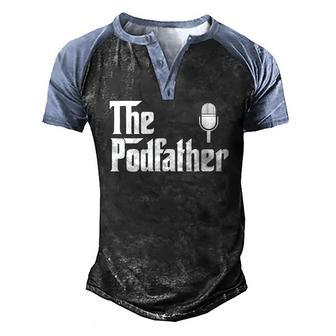 The Podcast Father Podcasting Legend Men's Henley Raglan T-Shirt | Mazezy