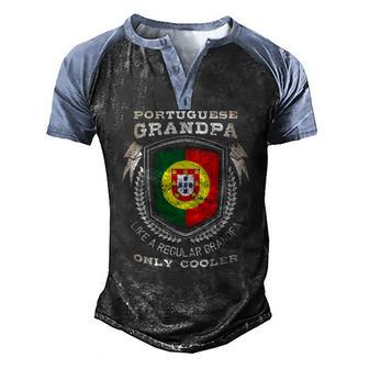 Mens Portuguese Grandpa Like A Regular Grandpa Only Cooler Men's Henley Raglan T-Shirt | Mazezy