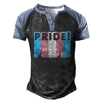 Pride Transgender Lgbt Flag Color Protest Support Men's Henley Raglan T-Shirt | Mazezy