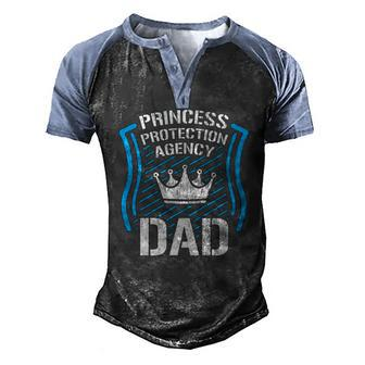Princess Protection Agency Dad Men Fathers Day Idea Men's Henley Raglan T-Shirt | Mazezy