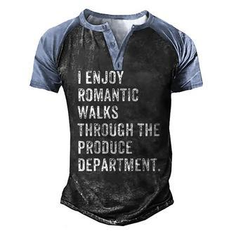Produce Department Romantic Walk Food Men's Henley Raglan T-Shirt | Mazezy