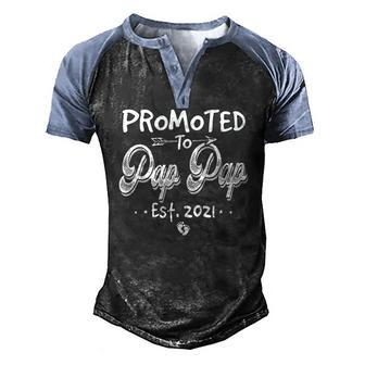 Promoted To Pap Pap Est 2021 Soon To Be Father 2021 Ver2 Men's Henley Raglan T-Shirt | Mazezy