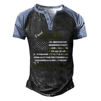 Proud Dad Of A Bomb Disposal Expert Eod Flag Men's Henley Raglan T-Shirt | Mazezy