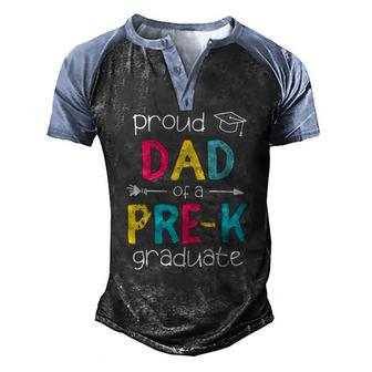 Proud Dad Father Pre-K Preschool Family Matching Graduation Men's Henley Raglan T-Shirt | Mazezy