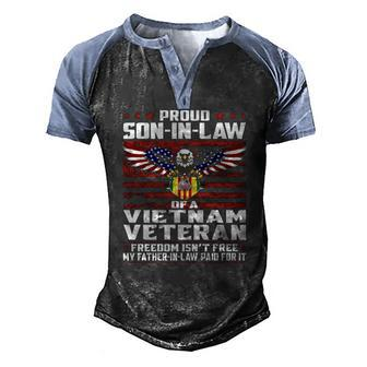 Proud Son In Law Of A Vietnam Veteran Patriotic Men's Henley Raglan T-Shirt | Mazezy