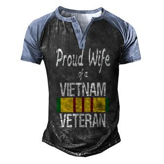Proud Wife Of A Vietnam Veteran Service Badge Us Military T-Shirt Men's Henley Shirt Raglan Sleeve 3D Print T-shirt - Monsterry DE