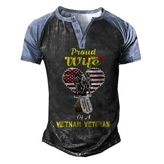 Proud Wife Of A Vietnam Veteran T Men's Henley Shirt Raglan Sleeve 3D Print T-shirt - Monsterry AU