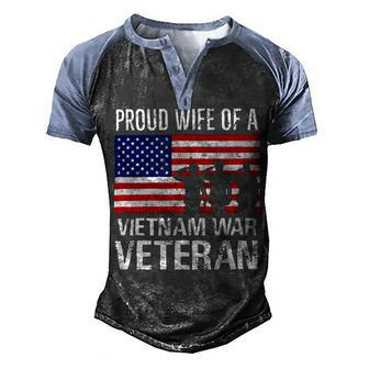 Proud Wife Vietnam War Veteran Husband Wives Matching Design Men's Henley Shirt Raglan Sleeve 3D Print T-shirt - Monsterry AU