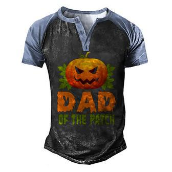 Pumpkin Dad Of The Patch Halloween Family Matching Men's Henley Raglan T-Shirt | Mazezy
