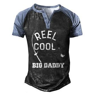 Reel Cool Big Daddy Fishing Fathers Day Men's Henley Raglan T-Shirt | Mazezy
