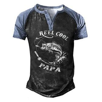 Reel Cool Papa For Fishing Nature Lovers Men's Henley Raglan T-Shirt | Mazezy