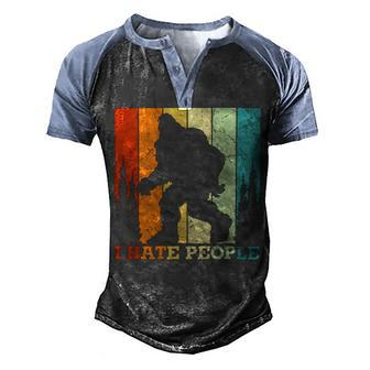 Retro Camping I Hate People Men's Henley Shirt Raglan Sleeve 3D Print T-shirt - Monsterry UK