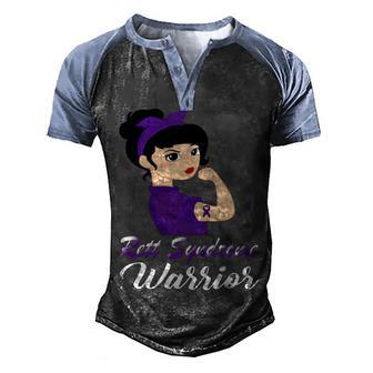 Rett Syndrome Warrior Purple Women Purple Ribbon Rett Syndrome Rett Syndrome Awareness Men's Henley Shirt Raglan Sleeve 3D Print T-shirt | Favorety