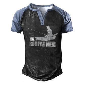 The Rodfather Nature Lover And Fisher Men's Henley Raglan T-Shirt | Mazezy
