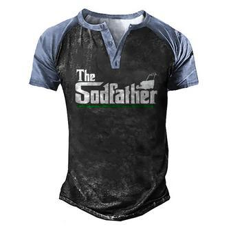 The Sodfather Garden Landscaper Men's Henley Raglan T-Shirt | Mazezy