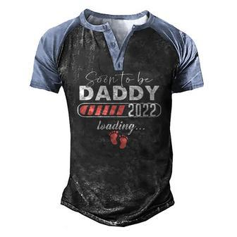Soon To Be Daddy Est 2022 Pregnancy Announcement Men's Henley Raglan T-Shirt | Mazezy