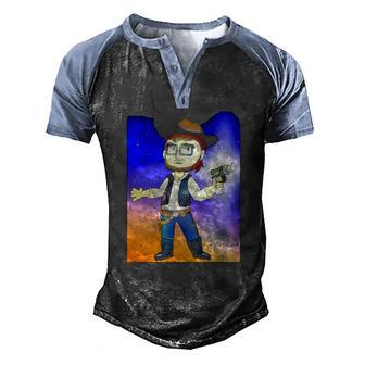 Space Dad Classic Fathers Day Men's Henley Raglan T-Shirt | Mazezy