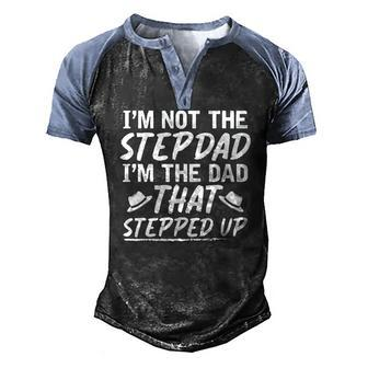 Stepdad Fathers Day Family Daddy Bonus Dad Step Dad Men's Henley Raglan T-Shirt | Mazezy