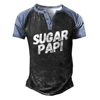 Sugar Papi Fathers Day Men's Henley Raglan T-Shirt | Mazezy